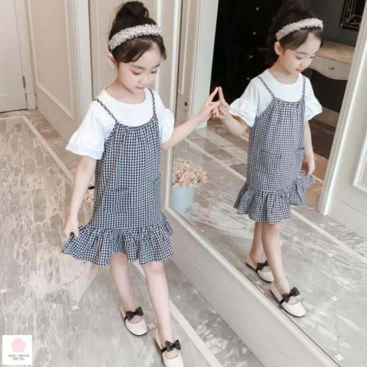 Áo đầm cho bé gái 11 tuổi (3 - 12 tuổi) ☑️ đầm sọc caro cho bé ☑️ váy cho bé gái size đại 25kg, 30kg, 35kg