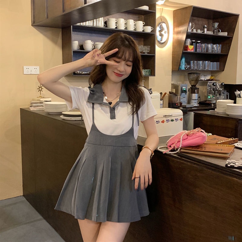 Jiashucheng Set Áo Váy Xếp Ly Phong Cách Phương Tây Ngọt Ngào Cho Nữ