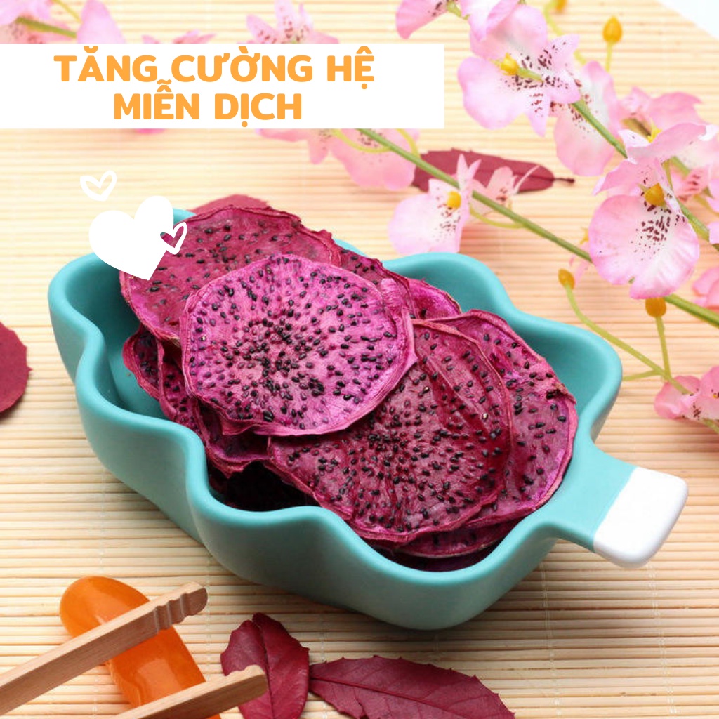 Thanh long ruột đỏ thái lát sấy lạnh Robimart - Gói 100gr hàng loại 1 lát đẹp chính hãng