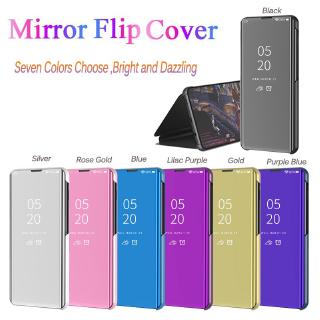 Ốp điện thoại nắp lật gương mạ điện có chân đỡ cho Samsung Galaxy M51 A21S A31 A11 A51 A71 A01 M21 m31  M11