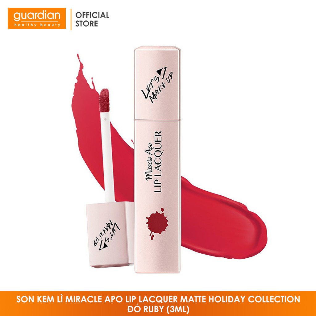 Son Kem Lì Miracle Apo Lip Lacquer Matte Holiday Collection Đỏ Ruby (3ml)