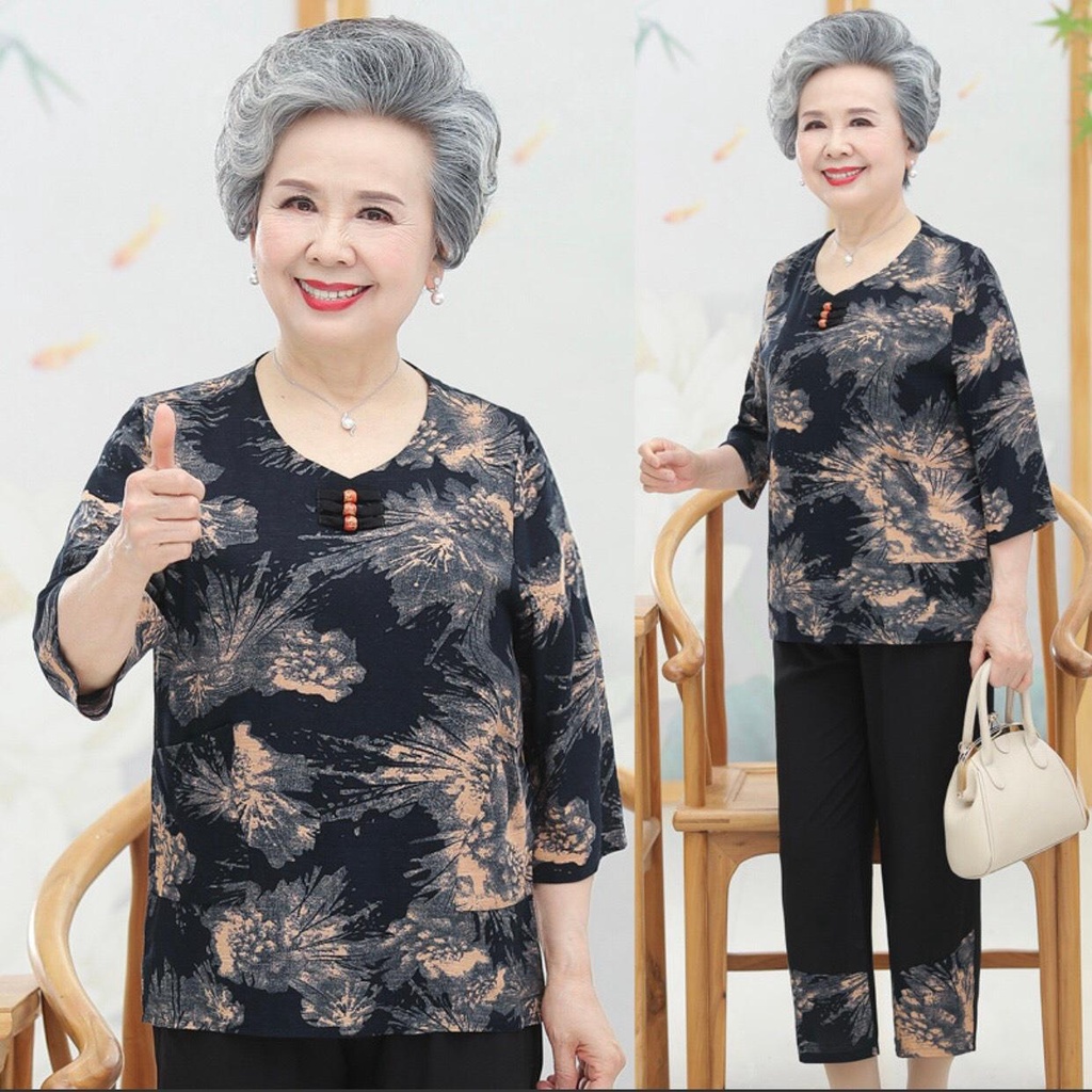 Set Bộ Nữ Trung Niên Tay Lỡ Quần Dài  - Đồ bộ Lanh Lụa Trung Niên Cho Mẹ - Set Bộ Cho Bà Cao Cấp