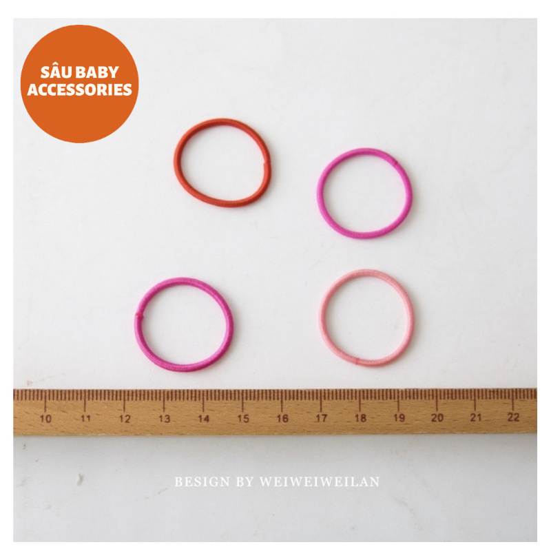 Túi dây buộc tóc trơn mini 30 chiếc đủ màu cho bé gái