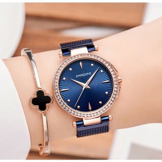 Đồng Hồ Nữ Pagini PA2262 Dây Titanium Viền Đính Đá | UnI 4Life