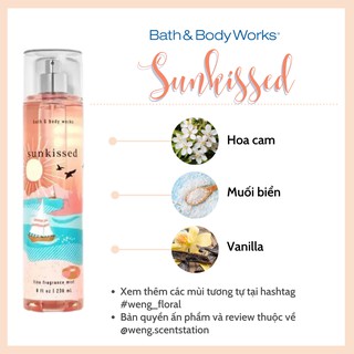 (On Sale) Xịt thơm toàn thân Bodymist Bath & Body Works mùi Sunkissed