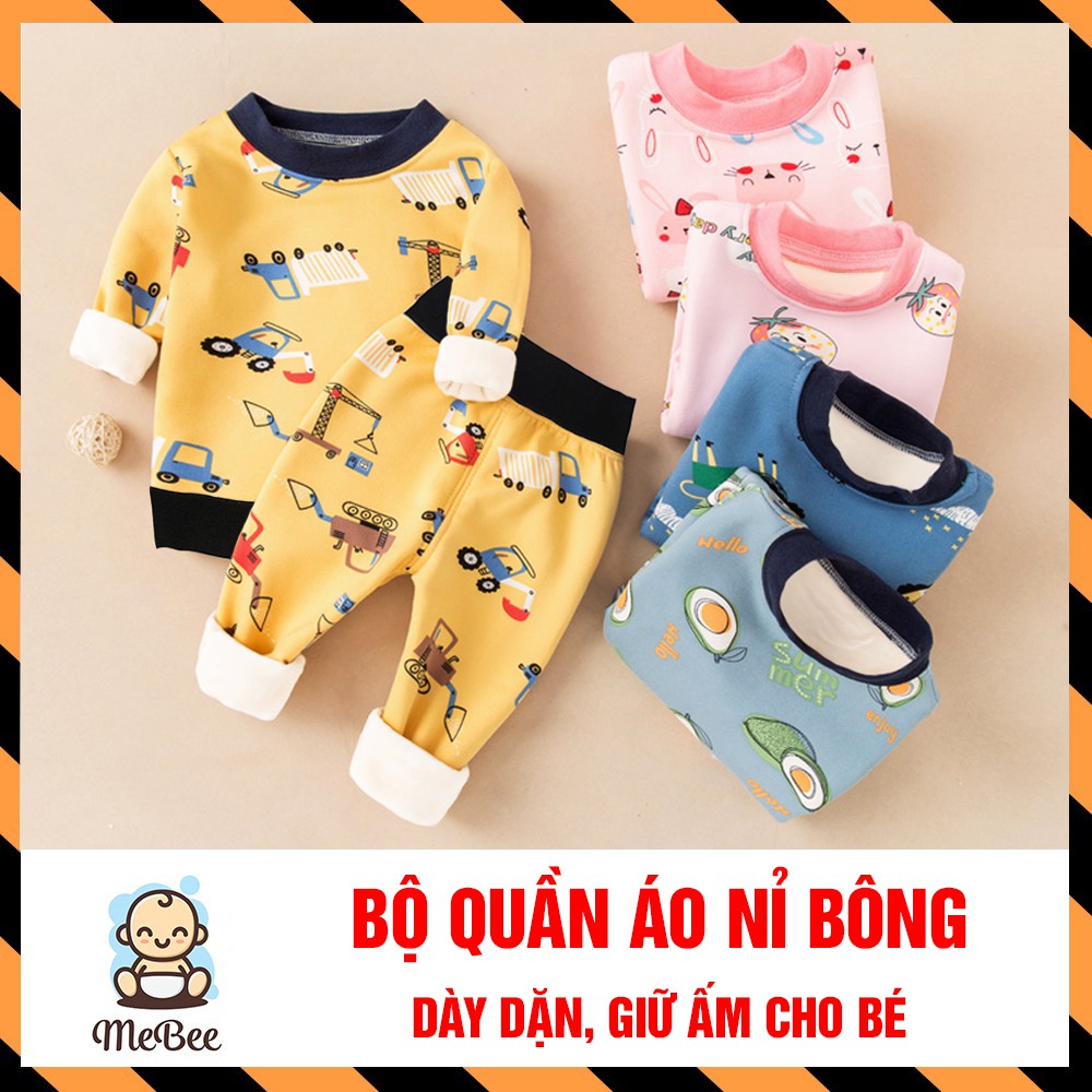 Combo 5 Bộ Quần Áo Nỉ Bông 2 Lớp Dài Tay Cho Bé (5-15kg) - LOẠI MỚI