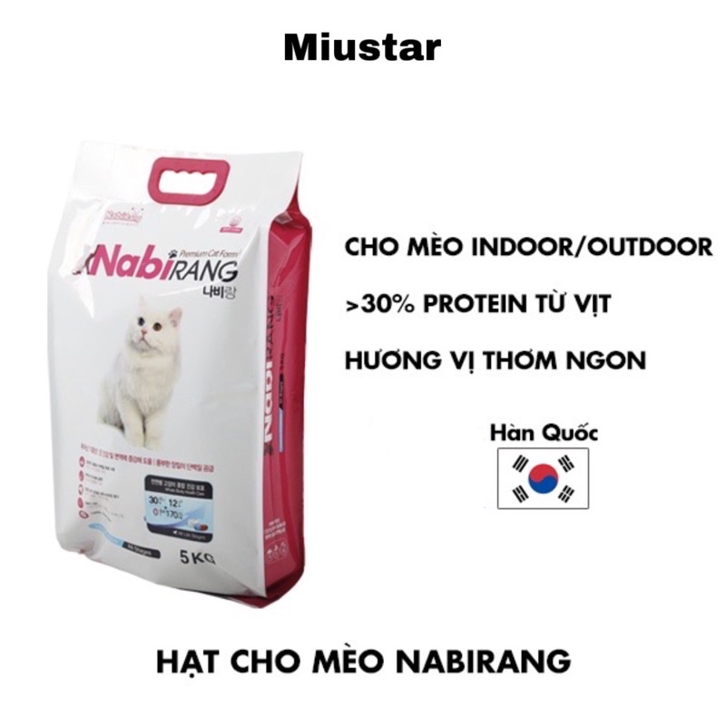 Hạt thức ăn dành cho mèo mọi lứa tuổi Nabirang 5Kg