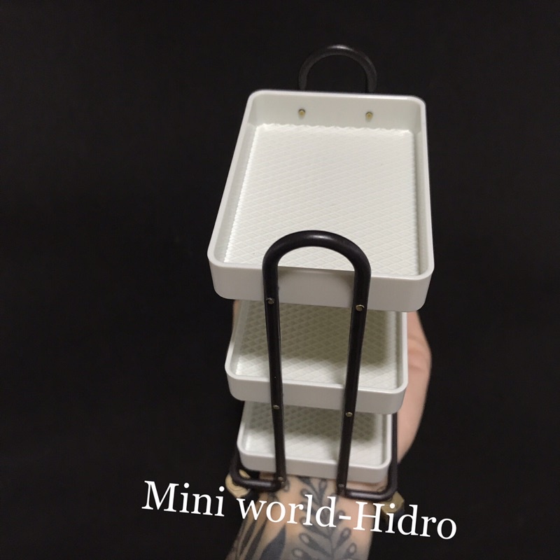 Kệ sắt mini cho búp bê dùng trang trí nhà búp bê Barbie, BJD tỉ lệ 1/12, 1/8. Dollhouse, Miniature