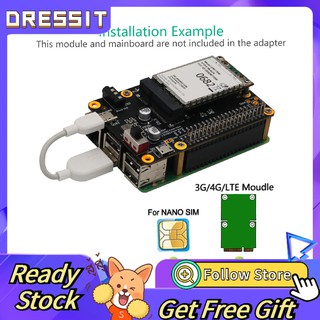 [Dressit]Mũ Rộng Vành 3g / 4g Lte Cho Raspberry Pi 4 3 2 B + Với Khe Thẻ Sim