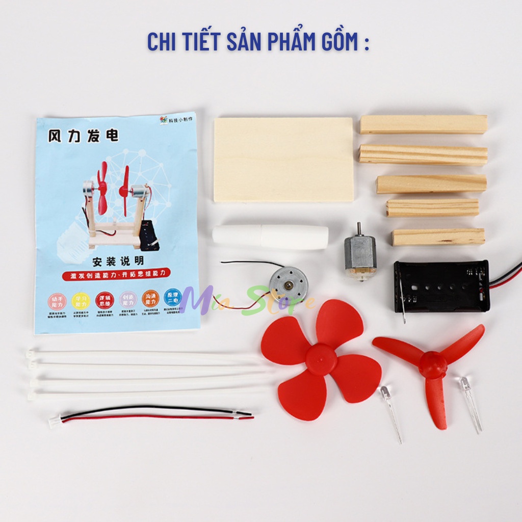 Đồ chơi sáng tạo STEM công nghệ sản xuất nhỏ tuabin gió vật liệu thí nghiệm khoa học, Đồ chơi DIY| Giáo dục STEAM