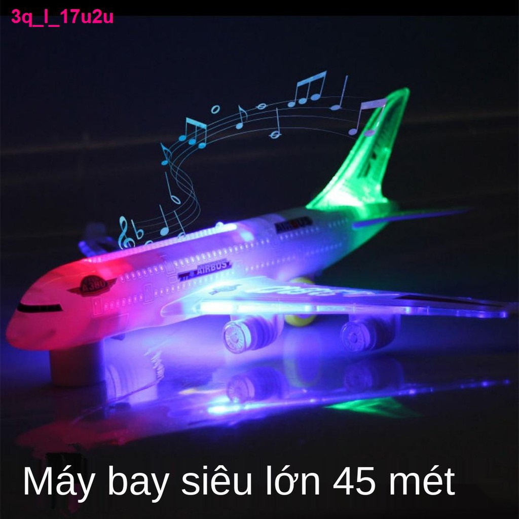 Ô tô điều khiển từ xaMáy bay nhạc điện trẻ em A380 mô hình đồ chơi đầy màu sắc âm ánh sáng không điều khiển từ xa
