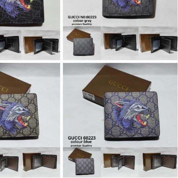 Ví Ngắn Gucci 60223 In Hình Sói / Hổ Cá Tính