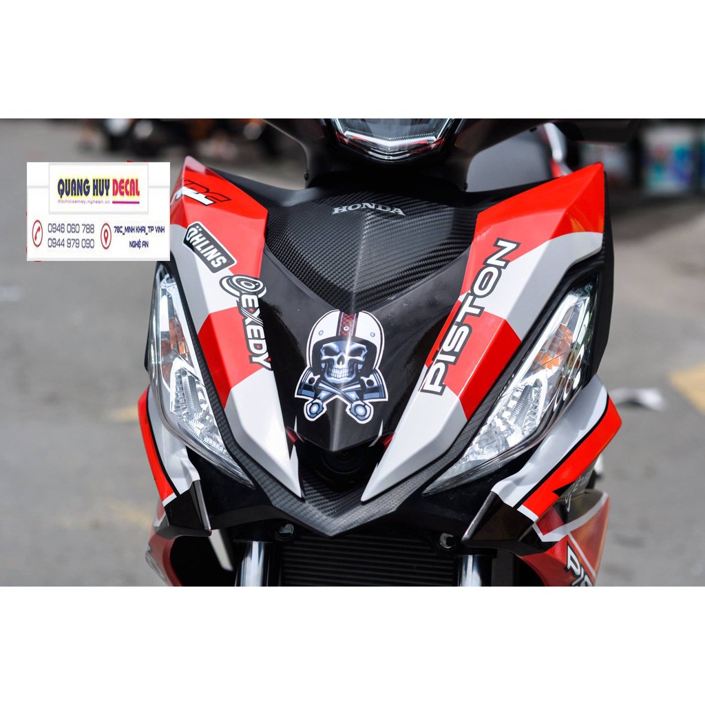 [Freeship đơn từ 50k]Tem trùm xe Winner đỏ trắng đen 150 V1, độ thiết kế team dán phủ decal xe máy giá rẻ đẹp