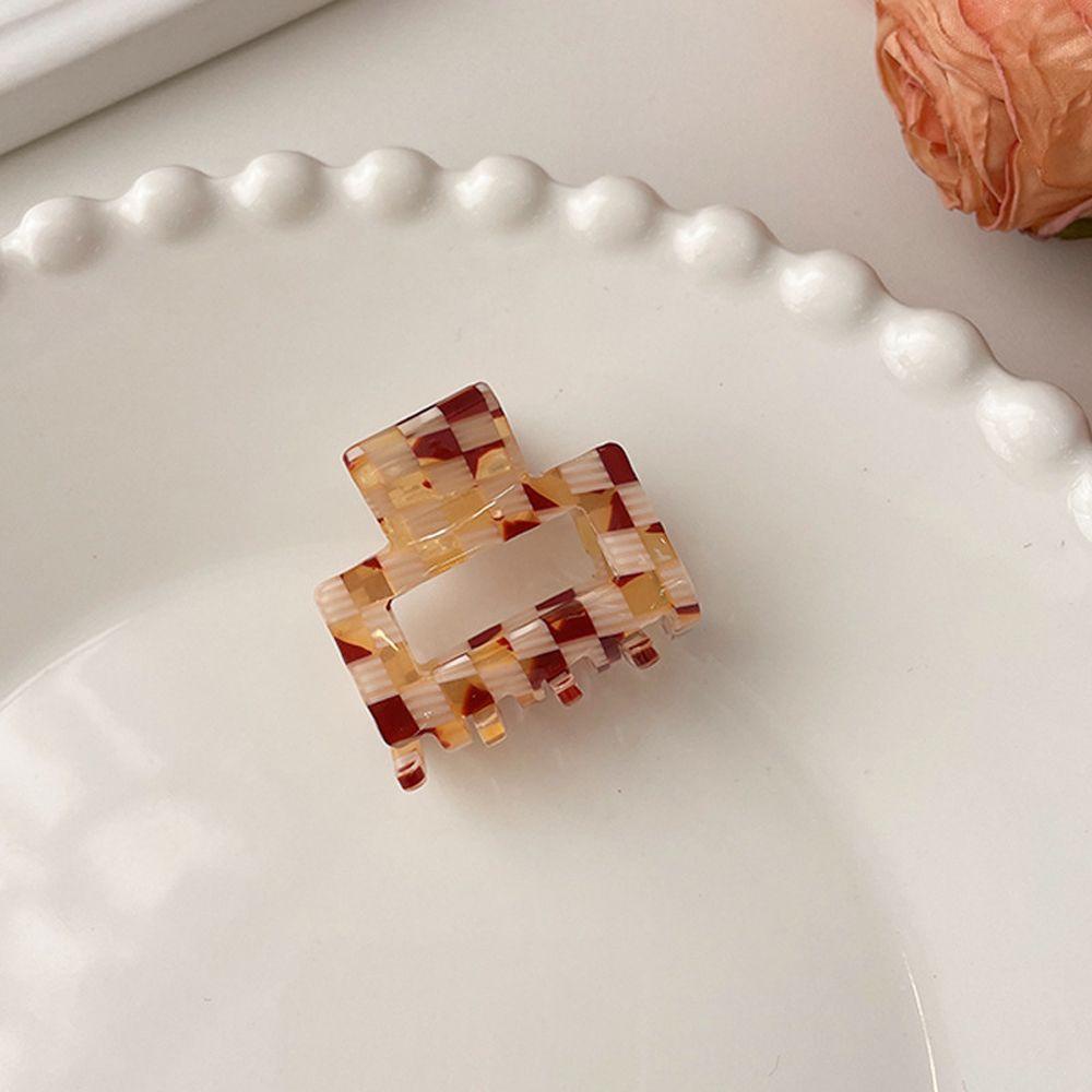 Kẹp Tóc Họa Tiết Da Báo Hình Vuông Phong Cách Retro Thanh Lịch Cho Nữ