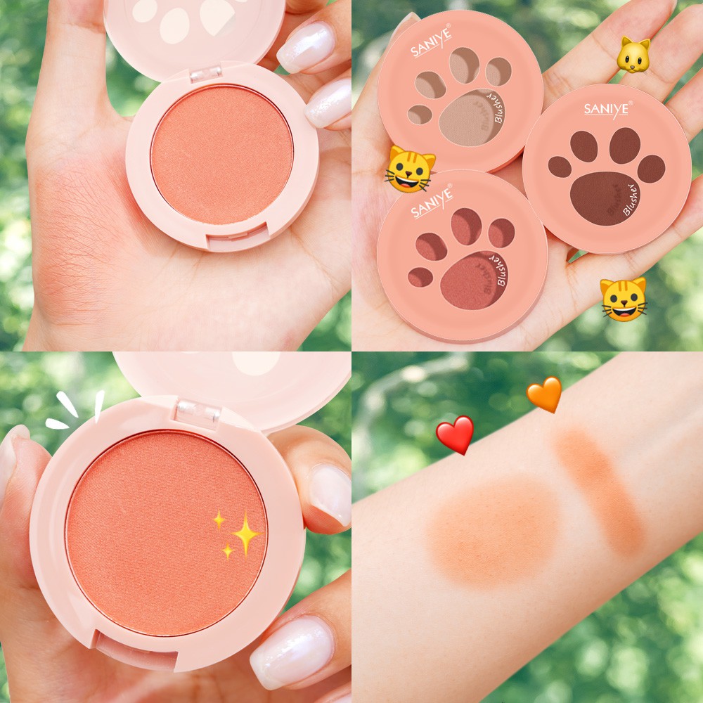 [Hàng mới về] Phấn má hồng SANIYE E0160 màu lì và ánh nhũ ngọc trai lấp lánh trang điểm phong cách mắt mèo | BigBuy360 - bigbuy360.vn