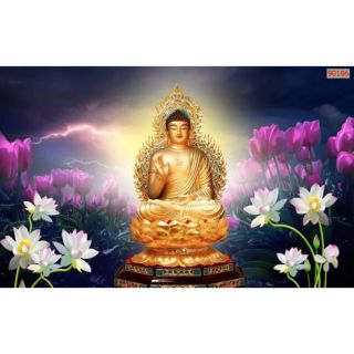 Tranh dán tường phật có keo sẵn bóc dán