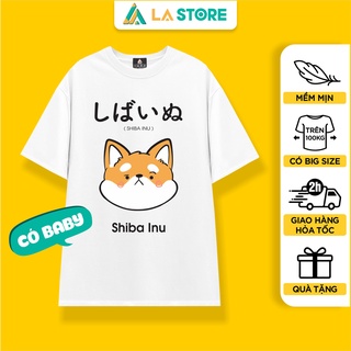 Áo Thun Trắng Nam Nữ Chó Shiba Inu Nhật Kawaii Có Size Baby | LẠ STORE