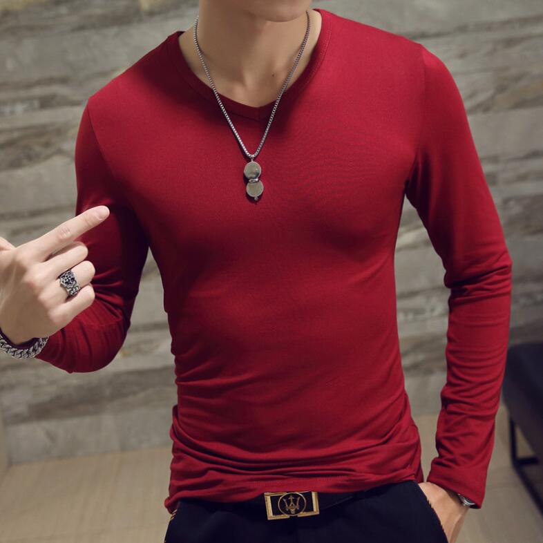 Áo nam dài tay cổ chữ V màu trơn size M-3XL