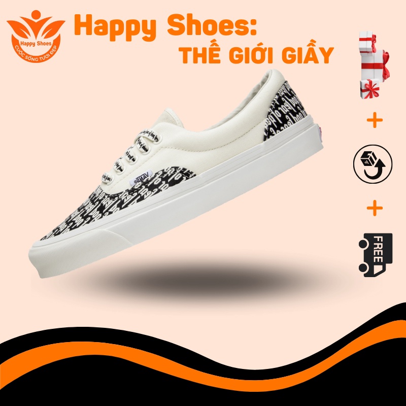 Giầy Thể Thao Nam Nữ Vans In Chữ FOG - Giày Sneaker Đế Đúc Mầu Kem, Dáng Lịch Lãm Sang Trọng Đi Học Đi Chơi, Full Size