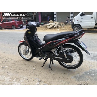 Tem Trùm Wave Rsx Đen Nhám Chỉ Đỏ Đơn Giản