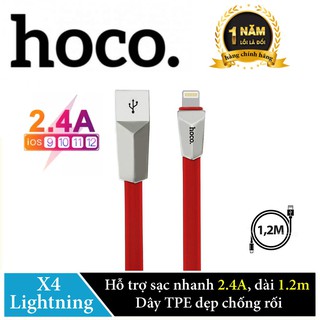 Cáp sạc lightning hoco x4 sạc nhanh 2.4a cho iphone/ipad - cáp sạc nhanh iphone