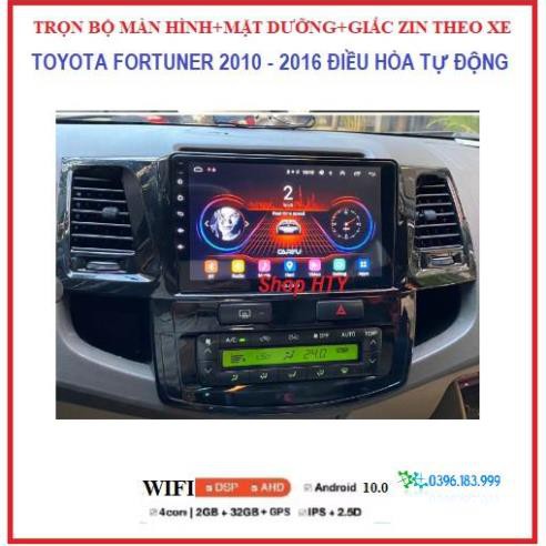 Bộ Đầu DVD Android RAM1G/2G Cho Ô Tô Fortuner điều hòa cơ 2010-2016 Tích Hợp GPS Chỉ Đường, Xem Camera Lùi,Có Mặt Dưỡng