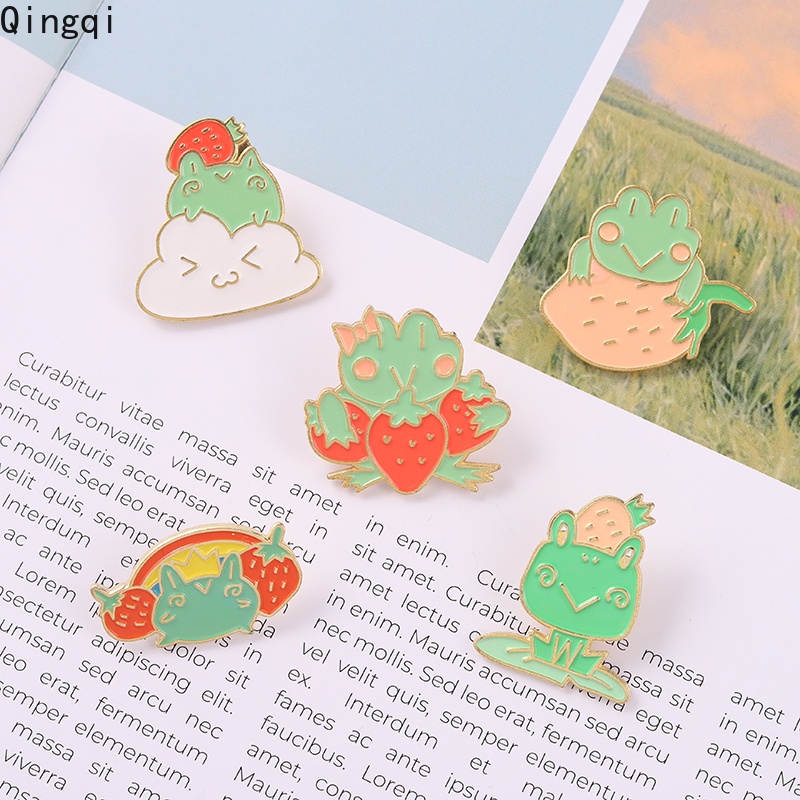 Ghim cài áo Miss Zoe bằng kim loại hình chú ếch vui nhộn