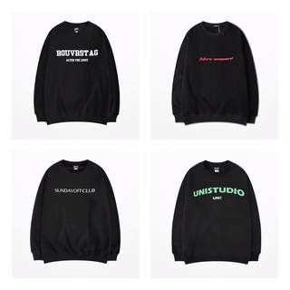 Áo sweater unisex form rộng brand Nelly Heybig chính hãng streetstyle in chữ trước ngực S3