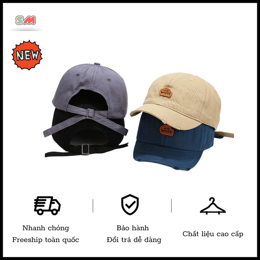 Mũ lưỡi trai nón kết ngắn vành Cute Waste dành cho nam nữ phong cách ulzzang – SMN012