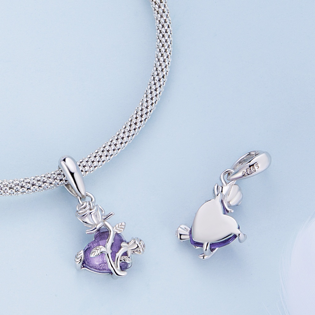 BAMOER Mặt Dây Chuyền Bạc 925 Hình Hoa Thời Trang Cho Nữ