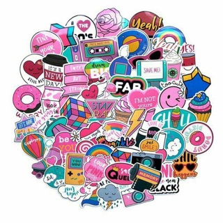 Sticker hồng xanh trang trí chống thấm nước