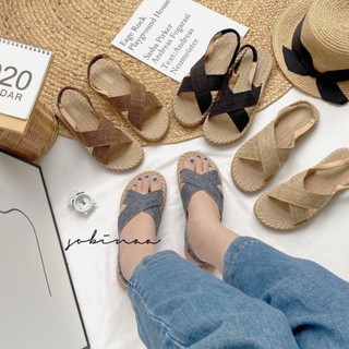 Sandal chéo giả cói