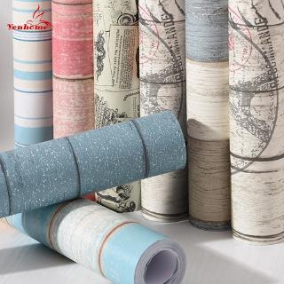 Giấy Dán Tường Yenhome Họa Tiết Vân Gỗ Phong Cách Địa Trung Hải Cho Phòng Bé Trai Bé Gái 60cm*3M