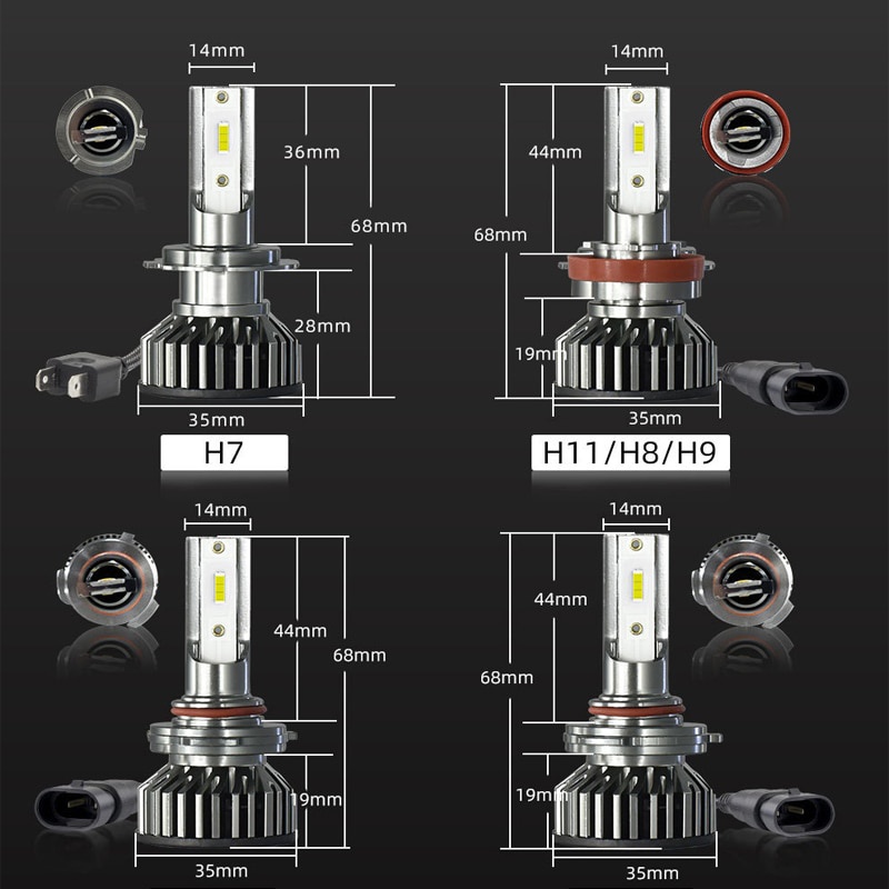 Bóng Đèn Pha Led 20000LM 4500K 8000K 3000K HB3 HB4 9005 9006 H3 H1 H8 H7 H4 H11 H9 9012 110W Chuyên Dụng Cho Xe Hơi