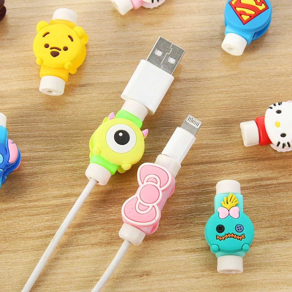 Phụ kiện bảo vệ dây cáp sạc USB họa tiết hoạt hình dễ thương tiện dụng