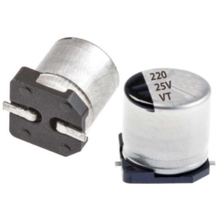 SET 5 CON Tụ nhôm 220uf25v chân dán SMD Capacitor