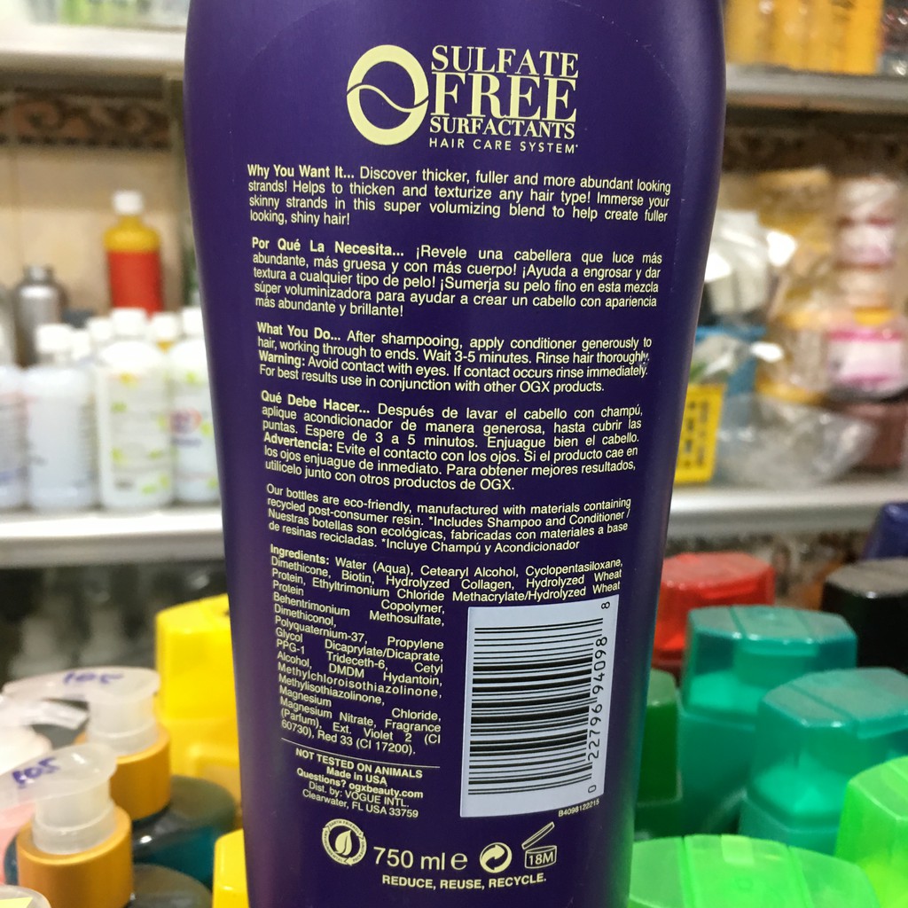 Dầu xả Chống Rụng Tóc Biotin &amp; Collagen Thick &amp; Full 750ml
