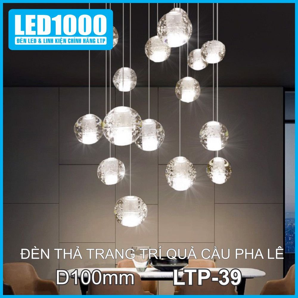 Đèn thả trang trí quán cà phê - ĐÈN THẢ CẦU PHA LÊ - MSP: LTP-39