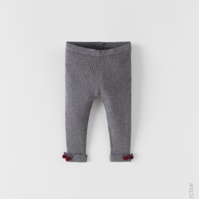 Quần len gấu đính bông