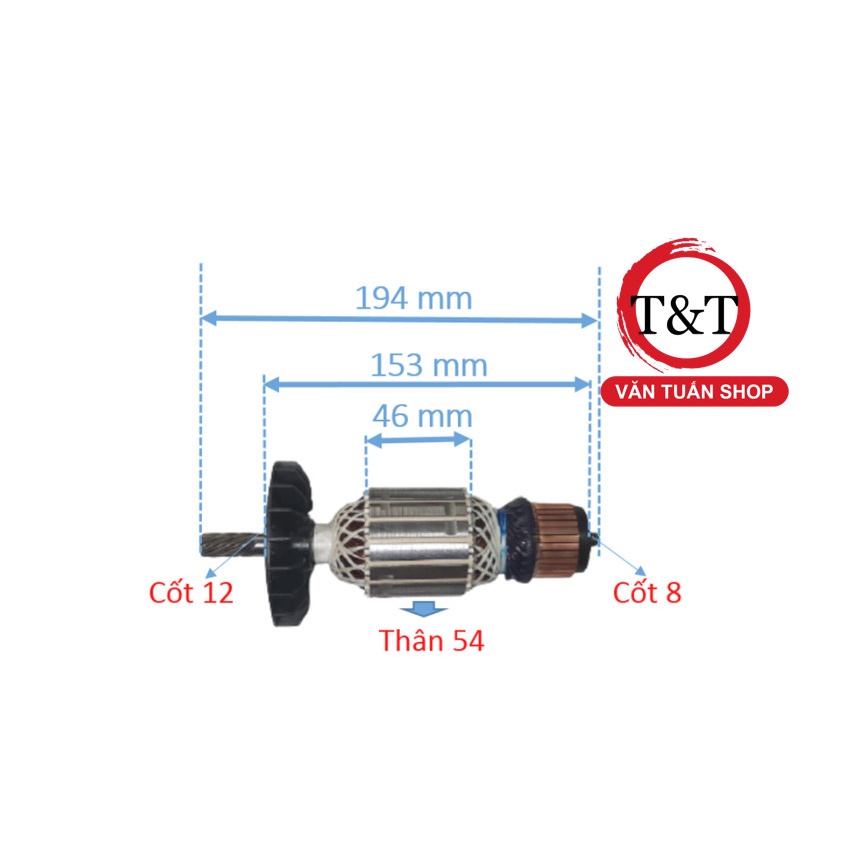 RÔ TO MÁY CẮT SẮT BOSCH GCO 2000, DÀI 194 ĐƯỜNG KÍNH  54. RUỘT MÁY CẮT  SẮT