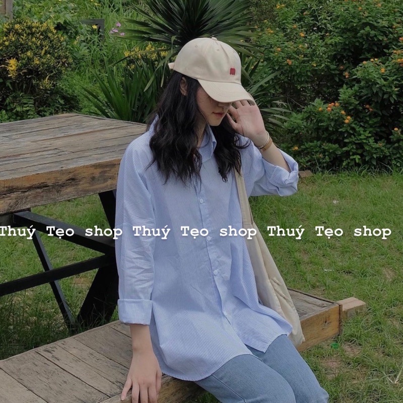 Áo sơ mi kẻ dài tay thêu logo - Áo sơ mi kẻ xinh xắn | BigBuy360 - bigbuy360.vn