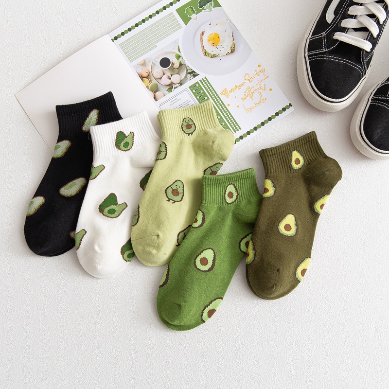 1 Đôi Vớ cotton Unisex In Hình Trái Cây Dễ Thương