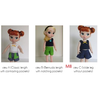 Rập giấy quần áo búp bê M8 (quần short)