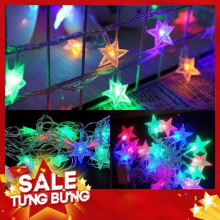 Đèn Led Ngôi Sao Trang Trí Noel - Dây Đèn Ngôi Sao Đủ Màu 3 mét 16 Bóng