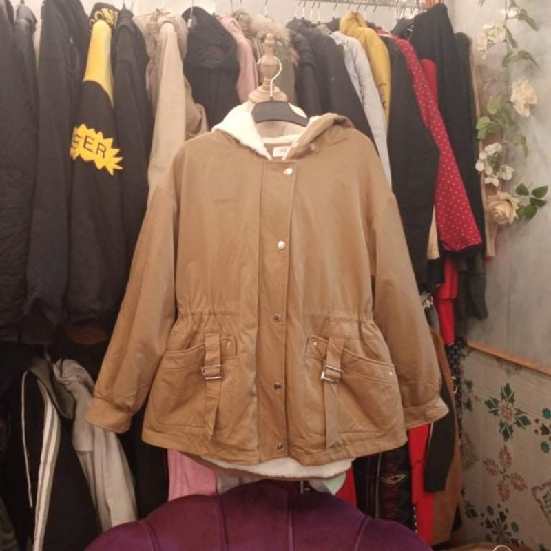 Áo khoác parka lót lông chốt live