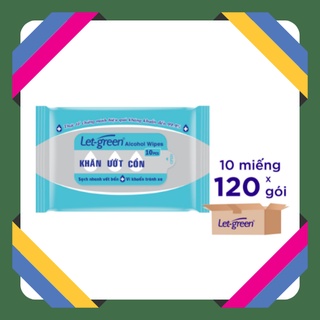 Combo 10 Gói Khăn Ướt Cồn Let-green (10 Tờ x 24)