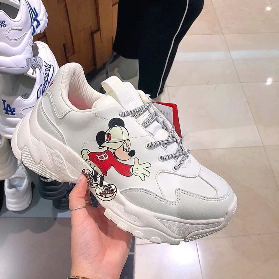 Giày Thể thao M.L.B Mickey chuột đỏ, Giày Sneaker full size nam nữ siêu đẹp dễ phối đồ