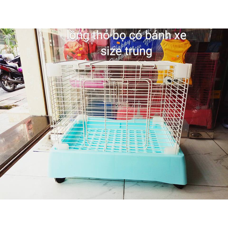 lồng inox thỏ bọ có bánh xe size trung và lớn hãng BOER