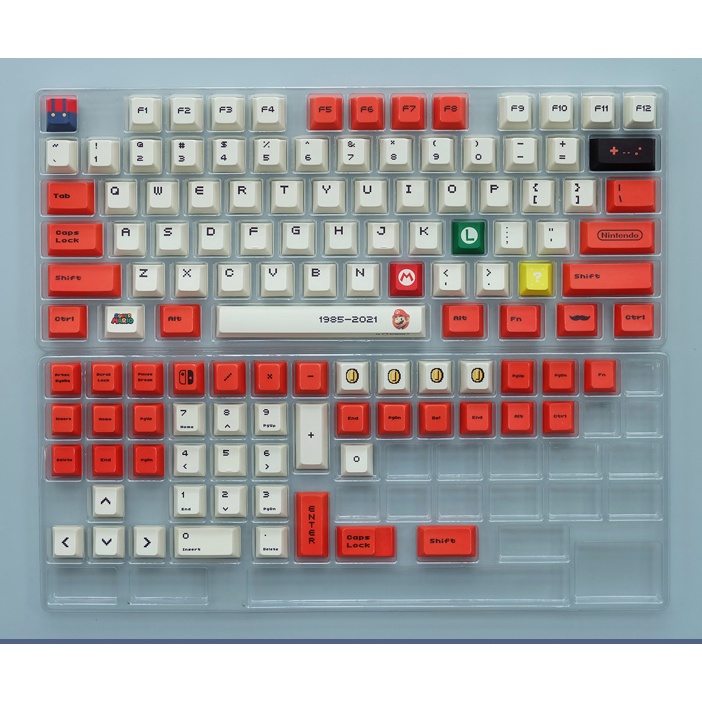 Keycap MARIO ĐỎ 2021 120 nút Nhựa PBT