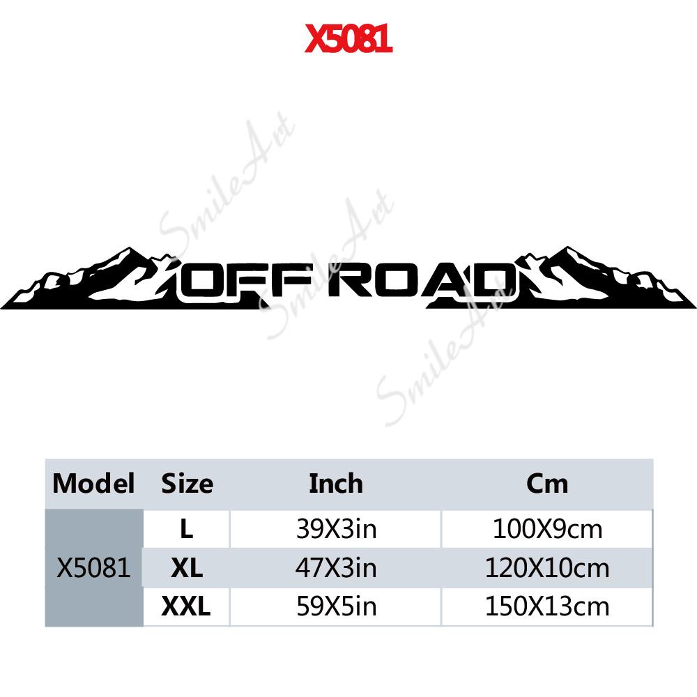 Miếng Dán Trang Trí Kính Chắn Gió Xe Hơi Jeep 4x4 Bằng Chất Liệu Vinyl In Chữ Off Road Độc Đáo Thời Trang